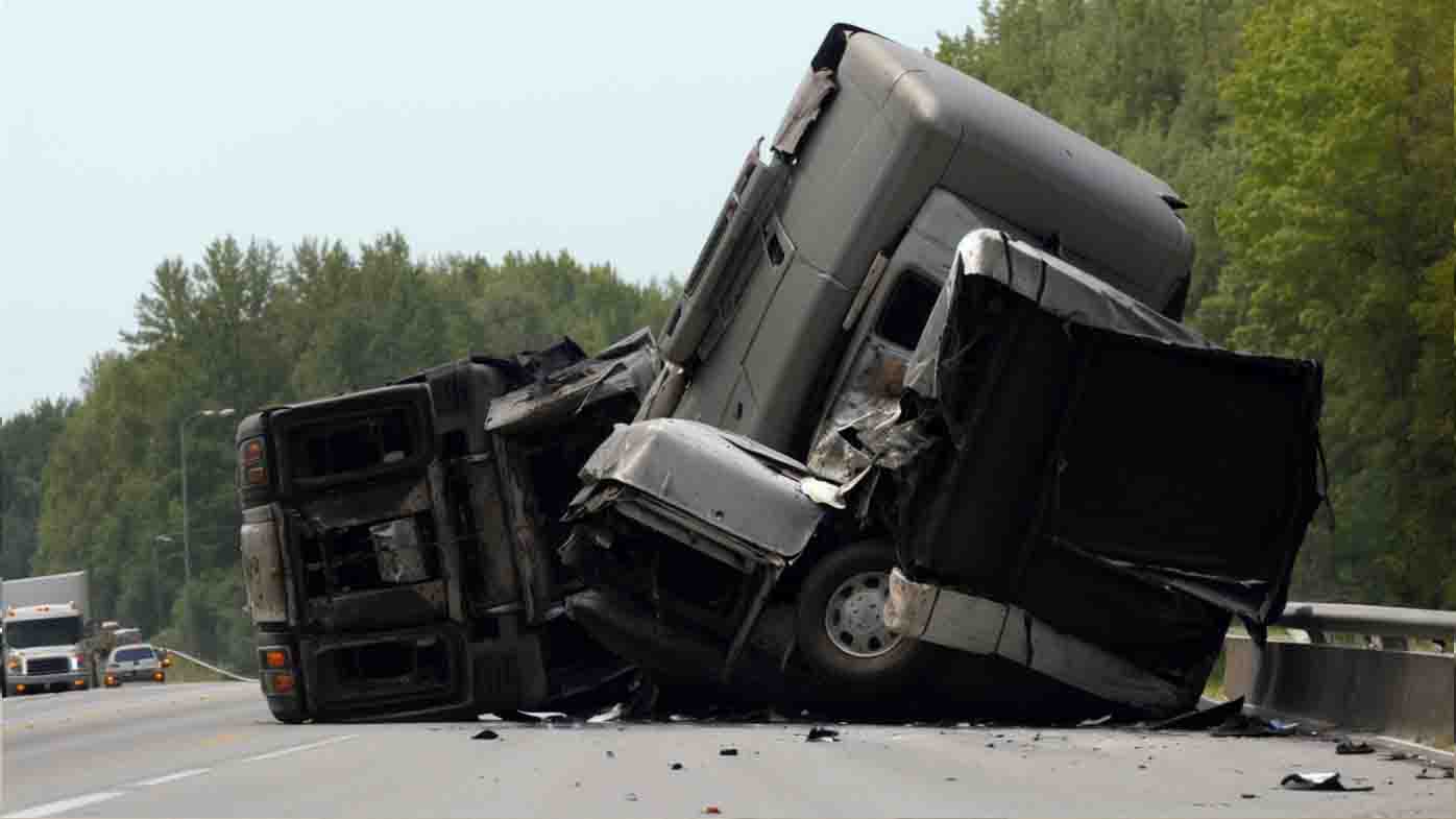 Anti-woke trucker fell asleep at the wheel, killing self and several others, also causing $12 million in damages.