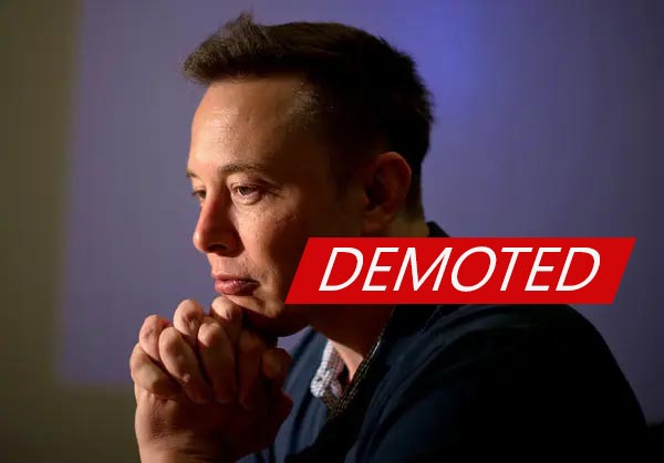 Elon's pay cut has demoted him back down to God title.